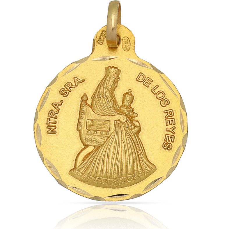 MEDALLA ORO 18KL V. DE LOS REYES- 21MM - Peso: 2.90 gr 