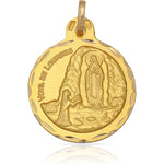 MEDALLA ORO 18KL V. DE LOURDES - 21MM - Peso: 2.95 gr 