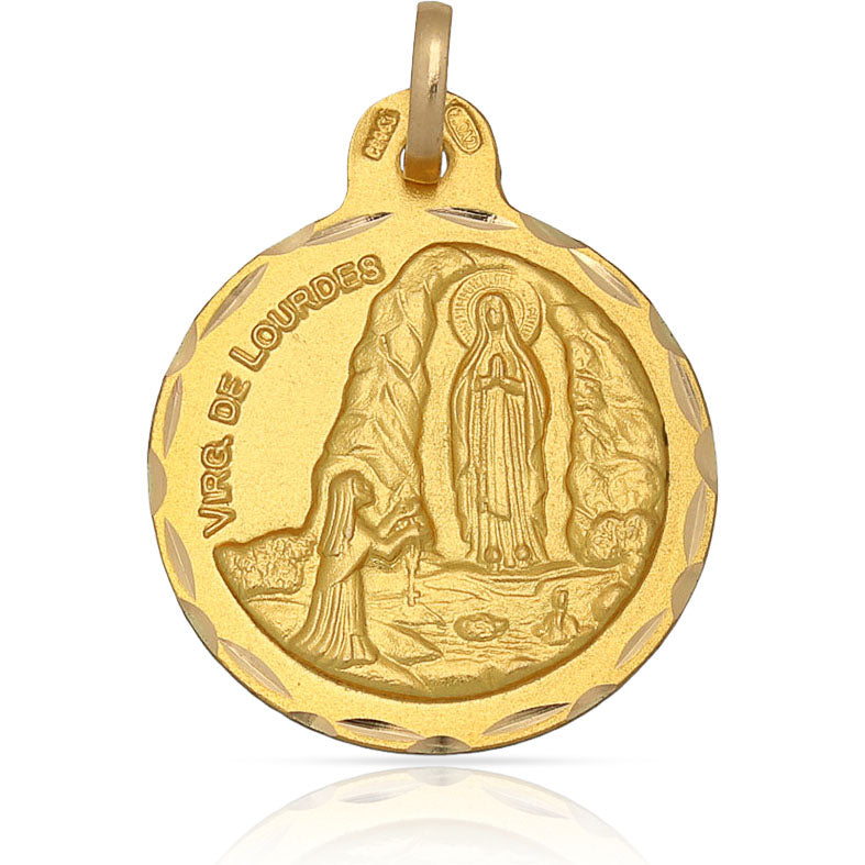 MEDALLA ORO 18KL V. DE LOURDES - 21MM - Peso: 2.95 gr 