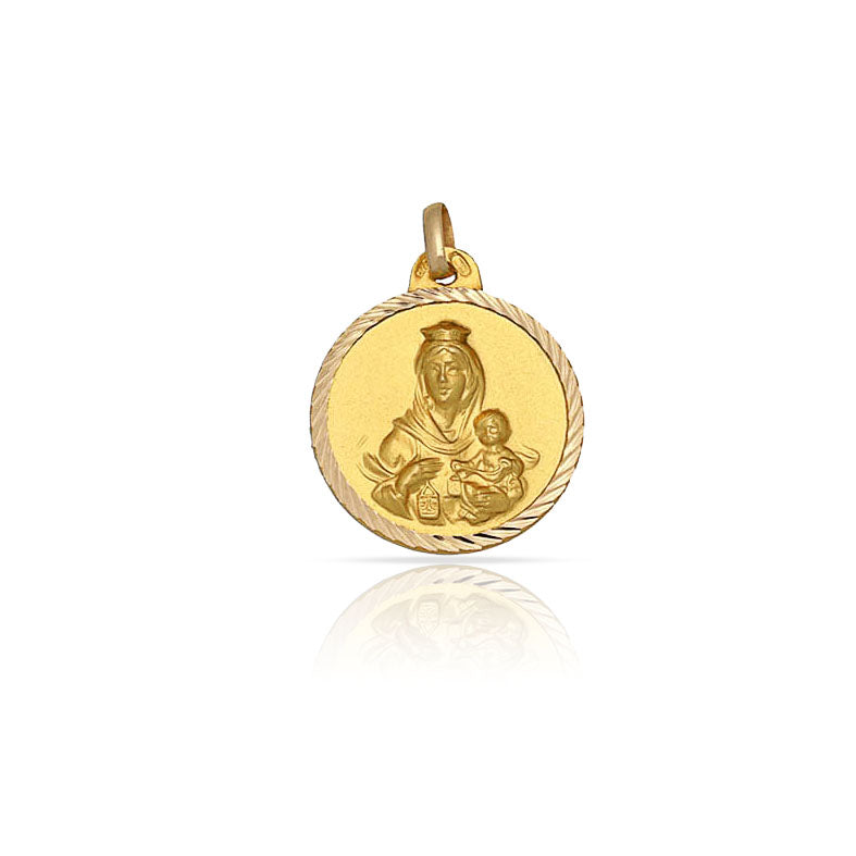 MEDALLA ORO 18KL V. DEL CARMEN - 14MM - Peso: 1.45 gr 