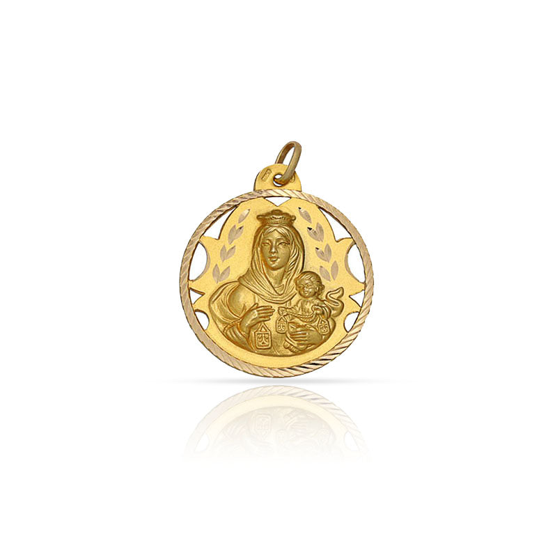 MEDALLA ORO 18KL V. DEL CARMEN - 16 MM - Peso: 1.85 gr 