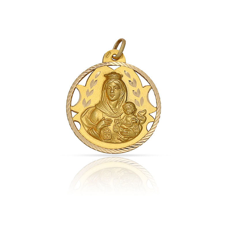 MEDALLA ORO 18KL V. DEL CARMEN - 18MM - Peso: 2.10 gr 