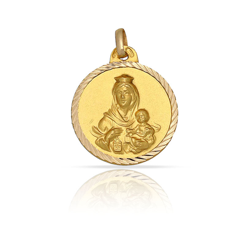 MEDALLA ORO 18KL V. DEL CARMEN - 18MM - Peso: 2.15 gr 
