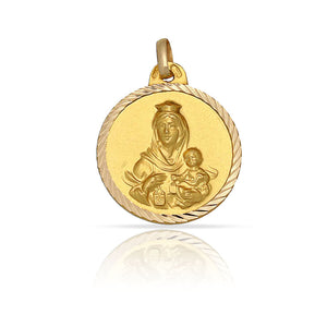 MEDALLA ORO 18KL V. DEL CARMEN - 18MM - Peso: 2.20 gr 