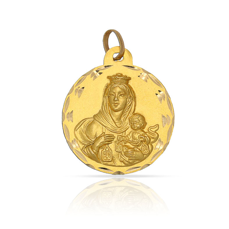 MEDALLA ORO 18KL V. DEL CARMEN - 18MM - Peso: 2.45 gr 