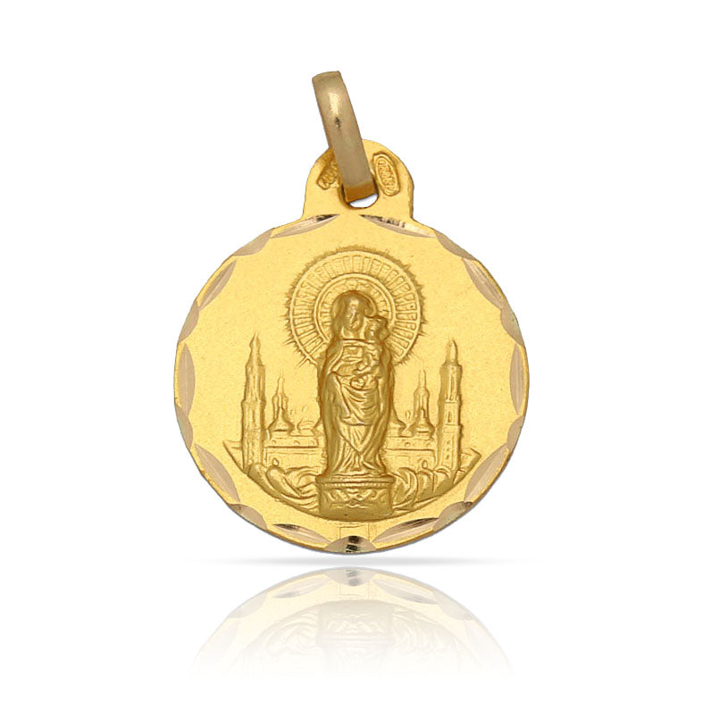 MEDALLA ORO 18KL V. DEL PILAR - 17MM - Peso: 2.15 gr 