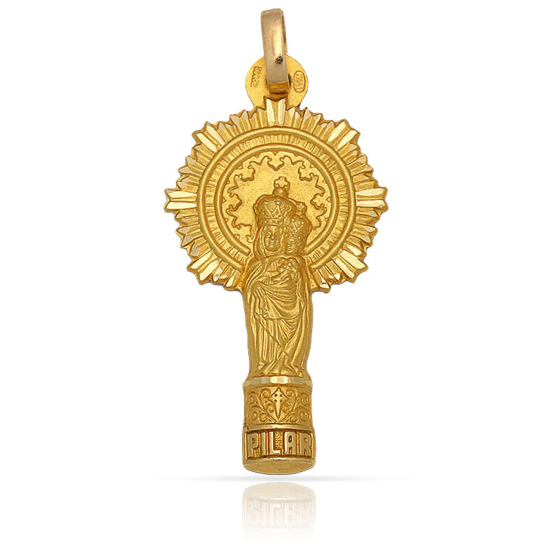 MEDALLA ORO 18KL V. DEL PILAR - 17x34MM - Peso: 2.95 gr 