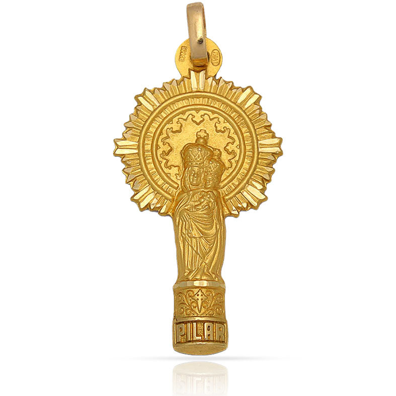 MEDALLA ORO 18KL V. DEL PILAR - 21X40MM - Peso: 4.45 gr 