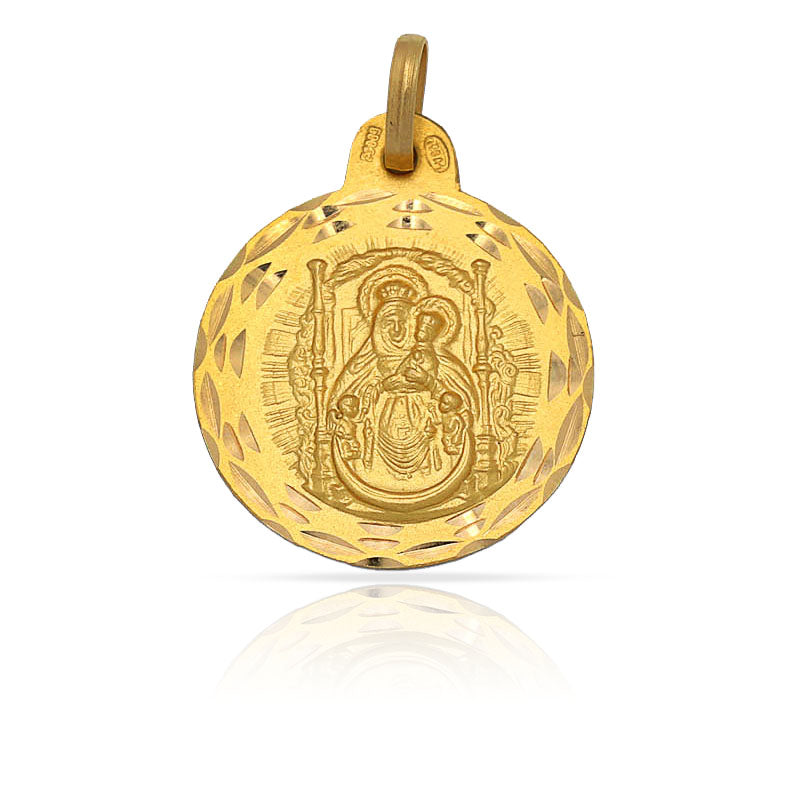 MEDALLA ORO 18KL V. DEL PINO - 17MM - Peso: 2.00 gr 