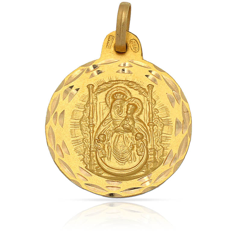 MEDALLA ORO 18KL V. DEL PINO - 19MM - Peso: 2.30 gr 