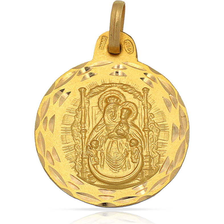 MEDALLA ORO 18KL V. DEL PINO - 21MM - Peso: 2.75 gr 