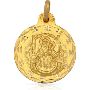 MEDALLA ORO 18KL V. DEL PINO - 21MM - Peso: 2.95 gr 