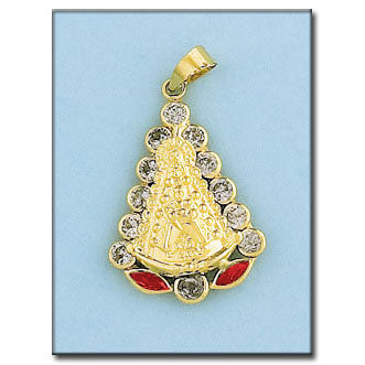 MEDALLA ORO 18KL V. DEL ROCIO CIRCONITAS - 18x25MM