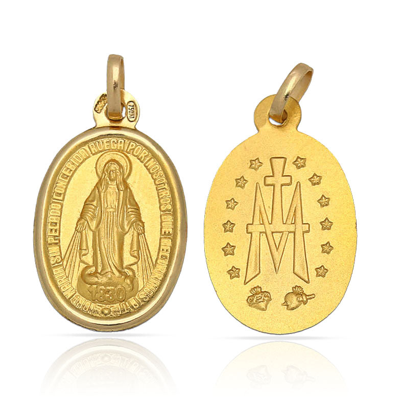 MEDALLA ORO 18KL V. MILAGROSA - 15x24MM - Peso: 2.15 gr 