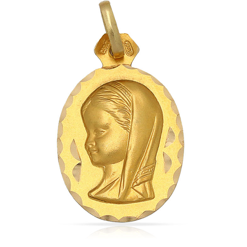 MEDALLA ORO 18KL V. NIÑA - 16X21 MM - Peso: 2.10 gr 