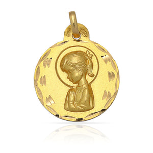 MEDALLA ORO 18KL V. NIÑA - 17 MM - Peso: 2.05 gr 