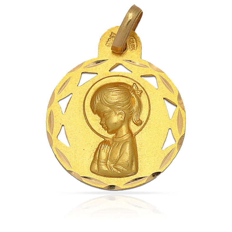 MEDALLA ORO 18KL V. NIÑA - 17MM - Peso: 1.80 gr 