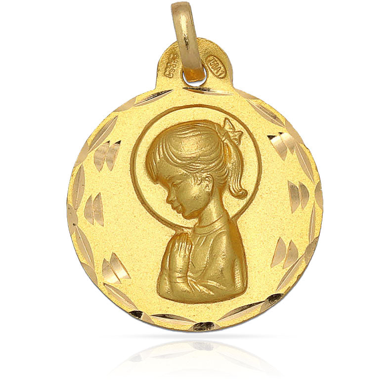 MEDALLA ORO 18KL V. NIÑA - 19MM - Peso: 2.40 gr 