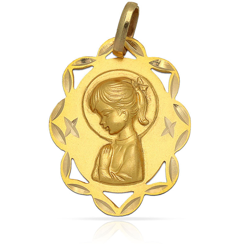 MEDALLA ORO 18KL V. NIÑA - 19x24 MM - Peso: 2.30 gr 