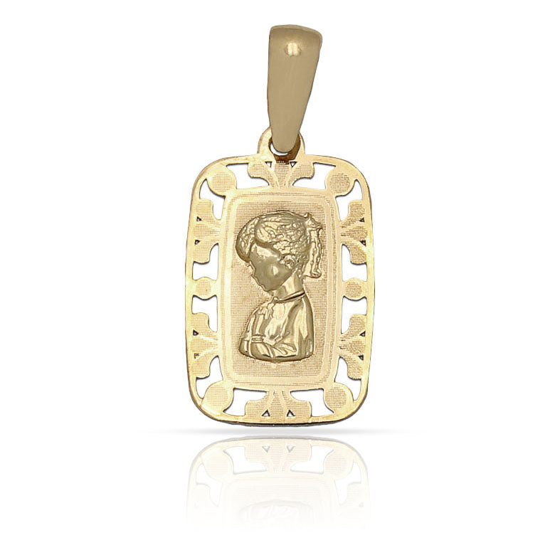 MEDALLA ORO 18KL VIRGEN NIÑA - 10X17MM - Peso: 0.90 gr 
