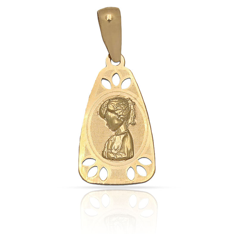 MEDALLA ORO 18KL VIRGEN NIÑA - 10X18MM - Peso: 0.70 gr 