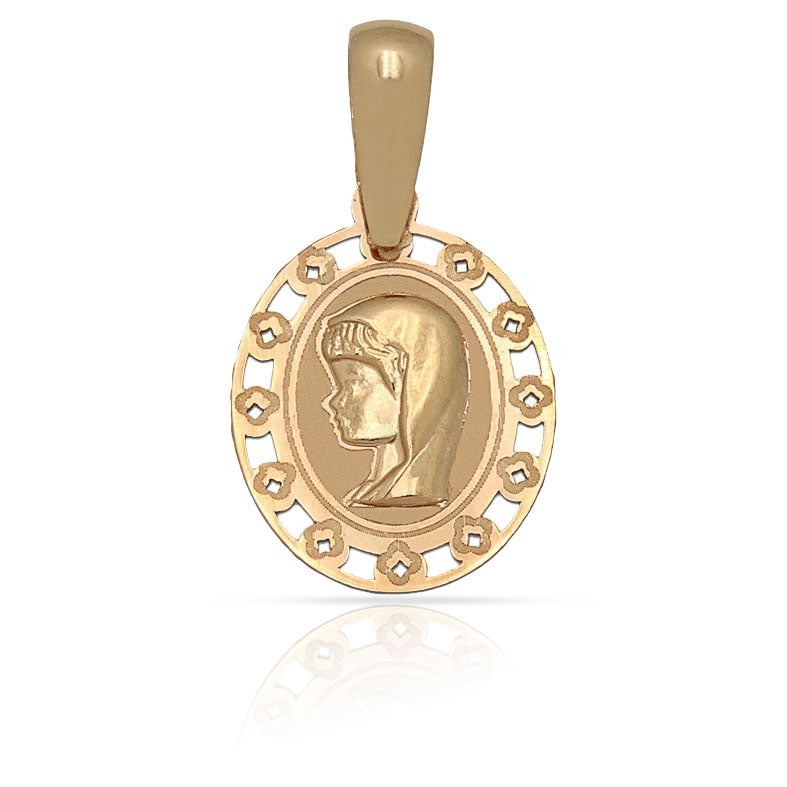 MEDALLA ORO 18KL VIRGEN NIÑA -13X17MM - Peso: 0.70 gr 