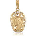 MEDALLA ORO 18KL VIRGEN NIÑA - 13X21MM - Peso: 2.25 gr 