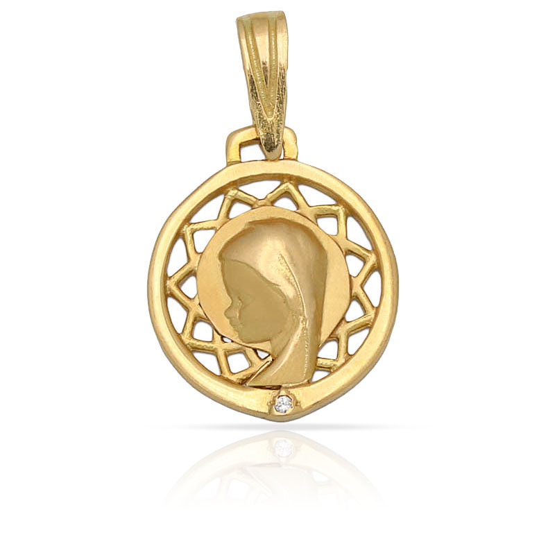 MEDALLA ORO 18KL VIRGEN NIÑA - 14MM - Peso: 2.00 gr 