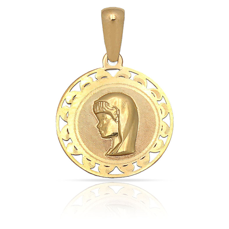 MEDALLA ORO 18KL VIRGEN NIÑA - 15MM - Peso: 0.75 gr 