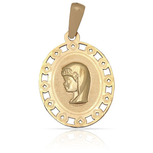 MEDALLA ORO 18KL VIRGEN NIÑA - 15X20MM - Peso: 0.80 gr 