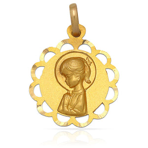 MEDALLA ORO 18KL VIRGEN NIÑA - 17MM - Peso: 1.55 gr 