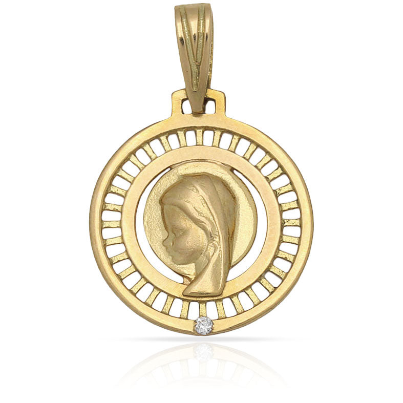 MEDALLA ORO 18KL VIRGEN NIÑA - 17MM - Peso: 2.05 gr 