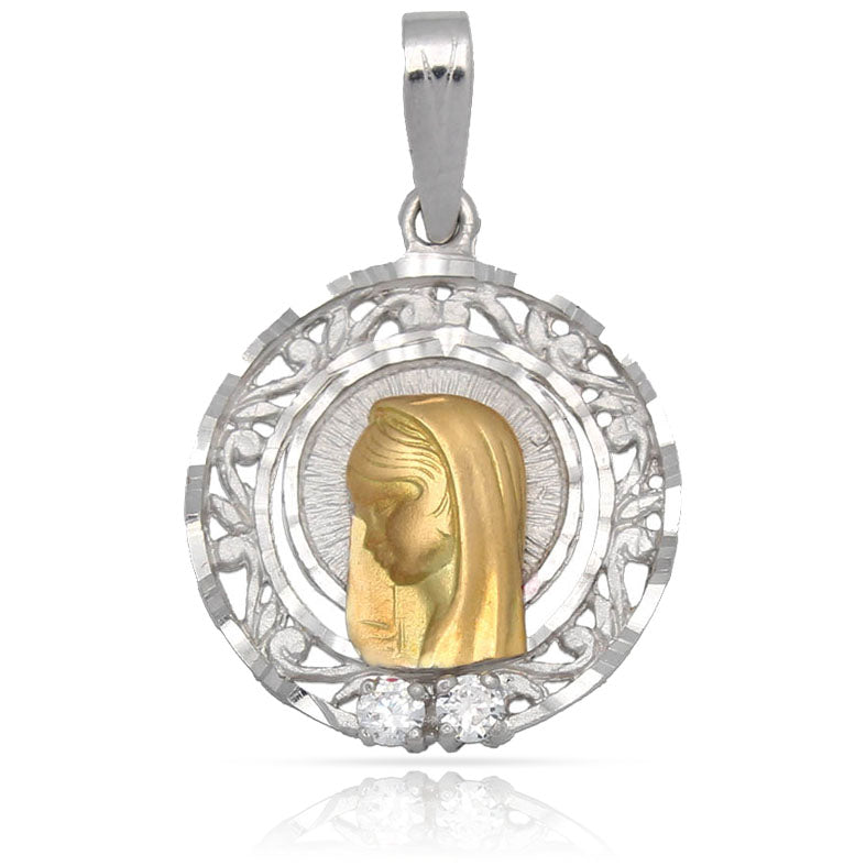 MEDALLA ORO 18KL VIRGEN NIÑA - 19MM - Peso: 3.05 gr 