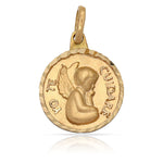 MEDALLA ORO 18KL "YO TE CUIDARE" - 16MM - Peso: 2.15 gr 