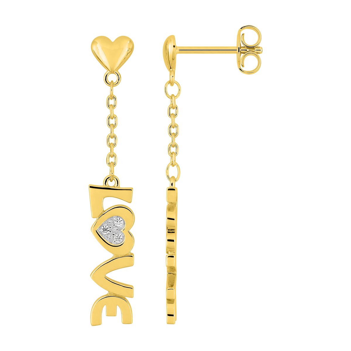 Pendientes Argyors largos cir. ch or+rh