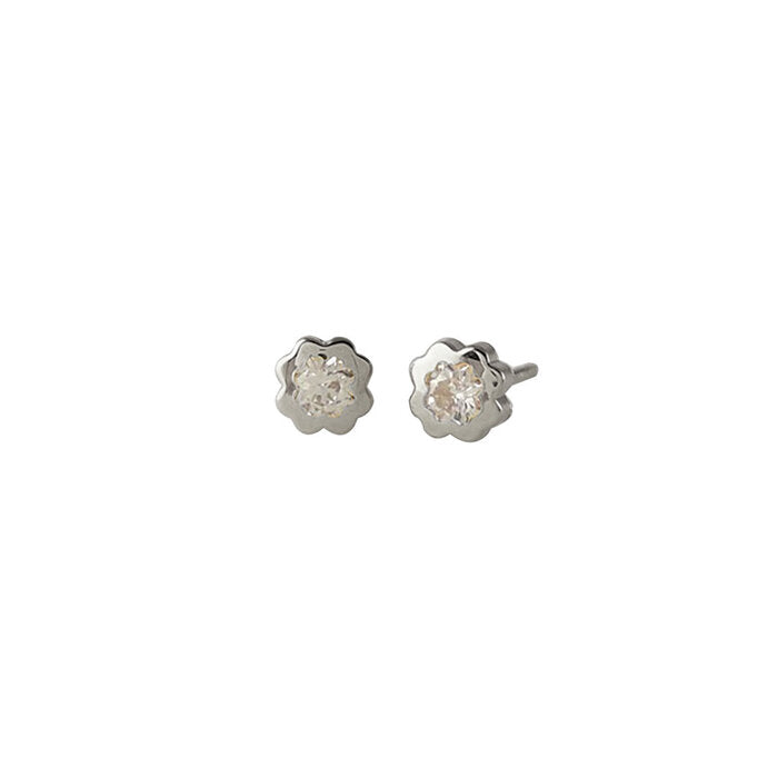 Pendientes Eles Niña Oro Blanco Trébol 61B2181/2
