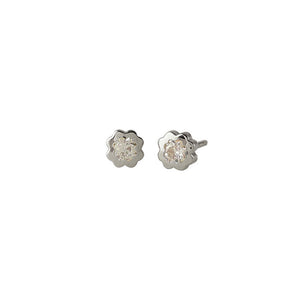 Pendientes Eles Niña Oro Blanco Trébol 61B2181/2