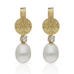 PENDIENTES ORO 18KL ARBOL DE LA VIDA + PERLAS