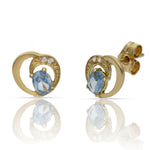 PENDIENTES ORO 18KL AZUL + CIRCONITAS