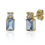 PENDIENTES ORO 18KL AZUL + CIRCONITAS