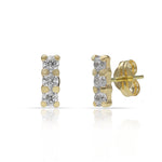 PENDIENTES ORO 18KL BARRA 3 CIRCONITAS