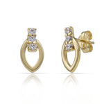 PENDIENTES ORO 18KL BARRA + OVAL