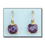 PENDIENTES ORO 18KL BICOLOR AMATISTA