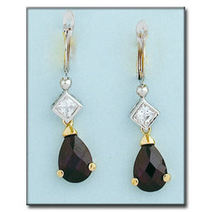 PENDIENTES ORO 18KL BICOLOR AMATISTA - Acabado: Bicolor 