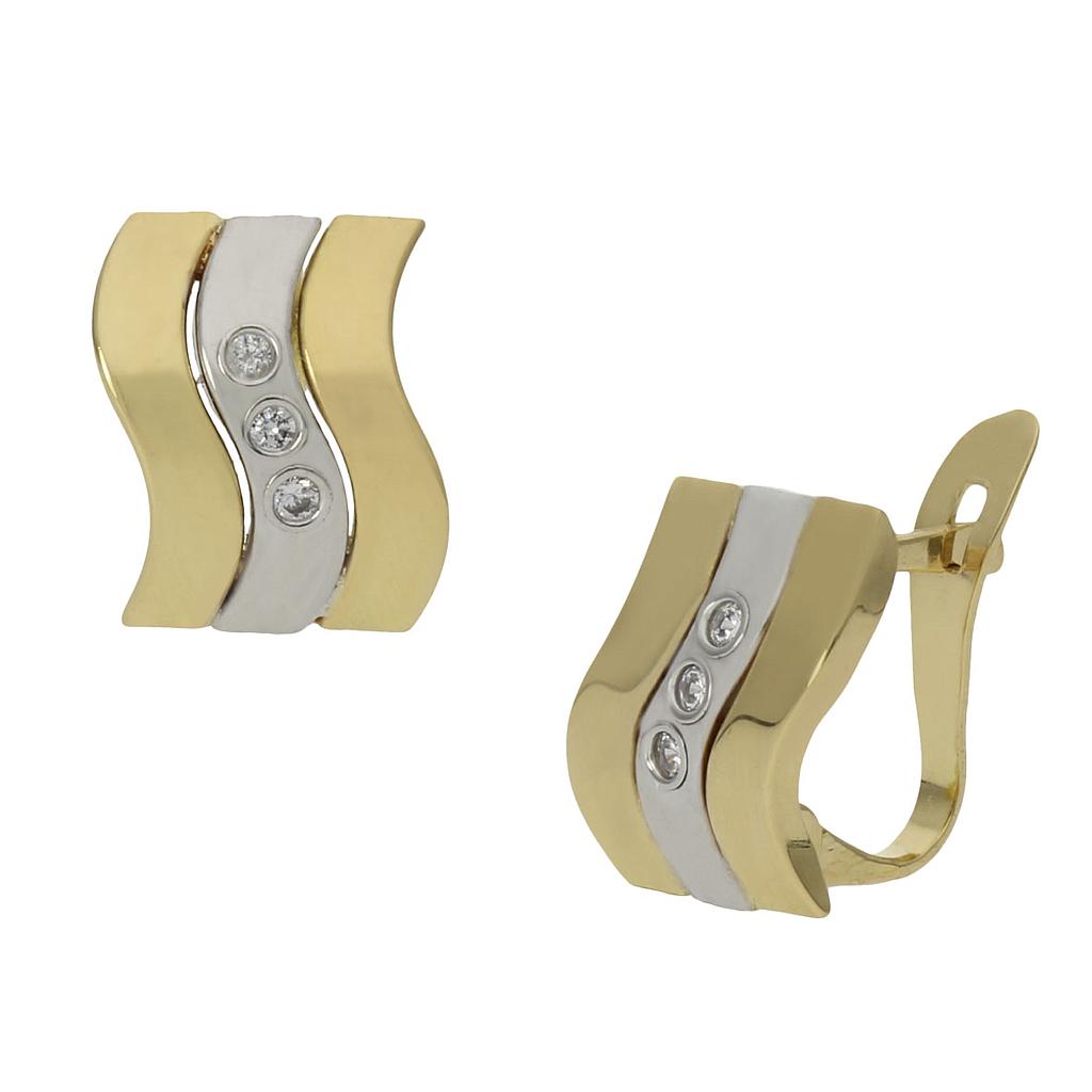 PENDIENTES ORO 18KL BICOLOR CIRCONITAS