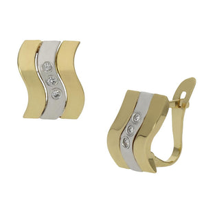 PENDIENTES ORO 18KL BICOLOR CIRCONITAS