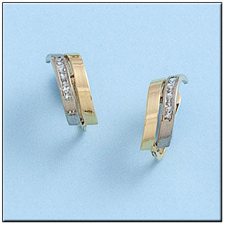 PENDIENTES ORO 18KL BICOLOR CIRCONITAS
