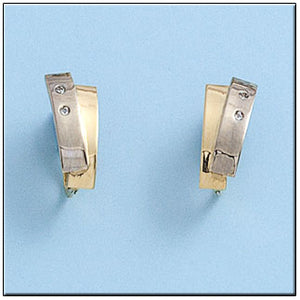 PENDIENTES ORO 18KL BICOLOR CIRCONITAS