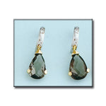 PENDIENTES ORO 18KL BICOLOR OLIVINA