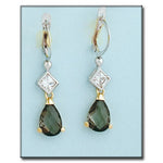 PENDIENTES ORO 18KL BICOLOR OLIVINA